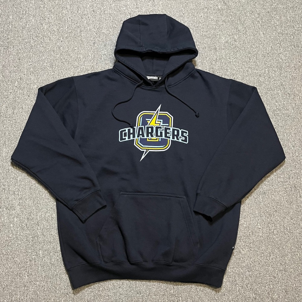 Chargers Graphic Hoodie XL Navy Blue Pullover Sweatshirt Pennant‎ Football